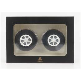 ROAD KINGS ACCESSORIES SET 4X WHEELS-TYRES WITH AXLE - WHITE BLACK 1/18