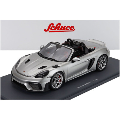 SCHUCO PORSCHE 718 (982) SPIDER RS CABRIOLET OPEN 2023 - SILVER 1/18