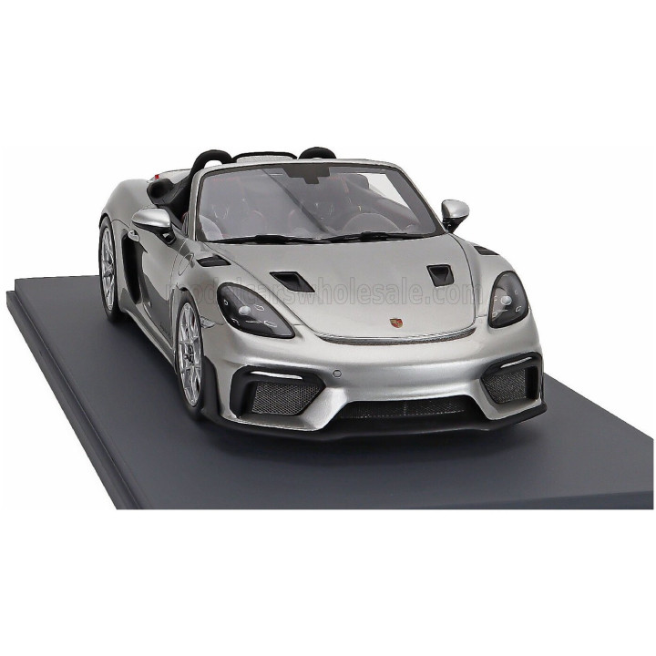 SCHUCO PORSCHE 718 (982) SPIDER RS CABRIOLET OPEN 2023 - SILVER 1/18