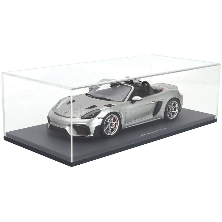 SCHUCO PORSCHE 718 (982) SPIDER RS CABRIOLET OPEN 2023 - SILVER 1/18