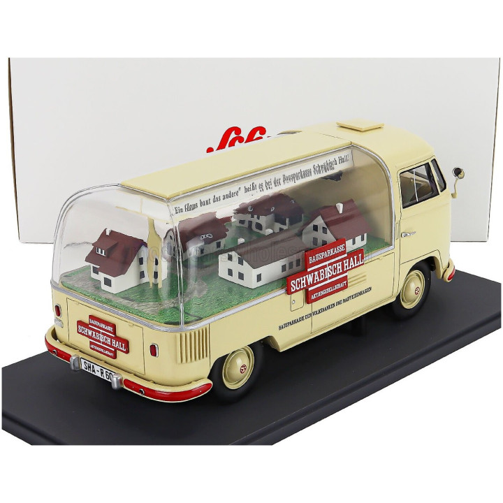 SCHUCO VOLKSWAGEN T1a PICK-UP BAUSPAR-KASSE SCHWABISCH HALL 1962 - CREAM 1/18