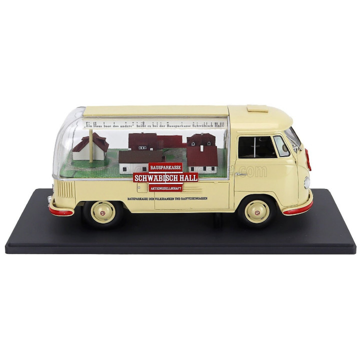 SCHUCO VOLKSWAGEN T1a PICK-UP BAUSPAR-KASSE SCHWABISCH HALL 1962 - CREAM 1/18