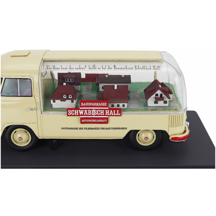 SCHUCO VOLKSWAGEN T1a PICK-UP BAUSPAR-KASSE SCHWABISCH HALL 1962 - CREAM 1/18
