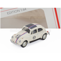 SCHUCO VOLKSWAGEN KAFER BEETLE N 53 HERBIE 1968 - WALT DISNEY - IVORY 1/64