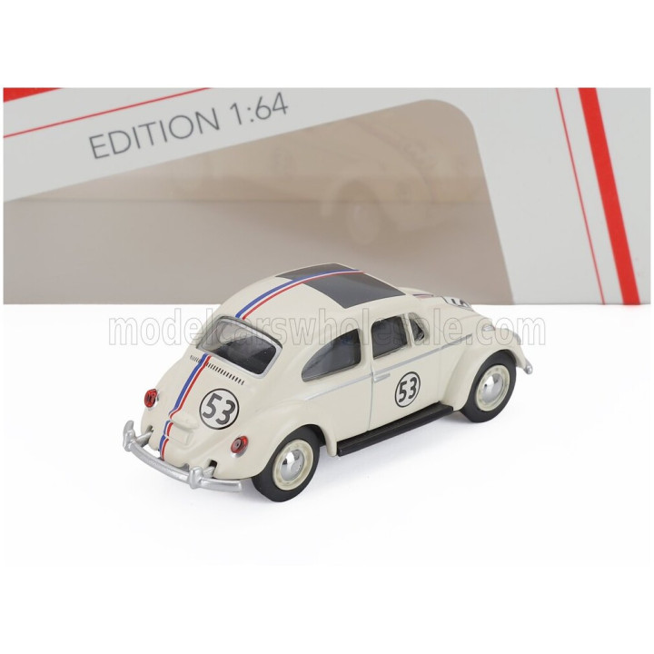 SCHUCO VOLKSWAGEN KAFER BEETLE N 53 HERBIE 1968 - WALT DISNEY - IVORY 1/64