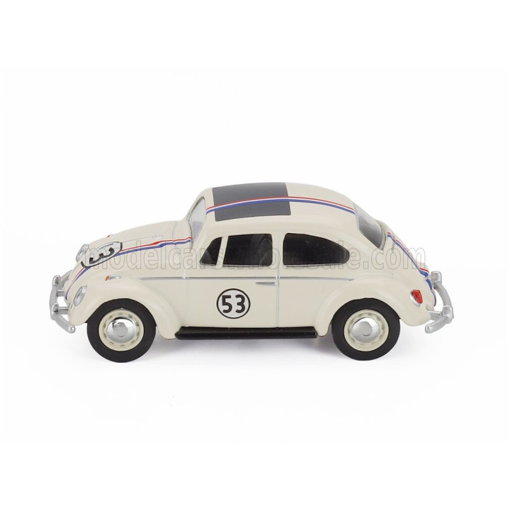 SCHUCO VOLKSWAGEN KAFER BEETLE N 53 HERBIE 1968 - WALT DISNEY - IVORY 1/64