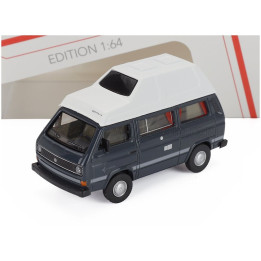 SCHUCO VOLKSWAGEN T3 MINIBUS CAMPER 1983 - GREY WHITE 1/64