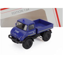 SCHUCO MERCEDES BENZ UNIMOG U406 TRUCK THW POLICE 1966 - BLUE 1/64