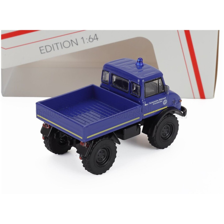 SCHUCO MERCEDES BENZ UNIMOG U406 TRUCK THW POLICE 1966 - BLUE 1/64