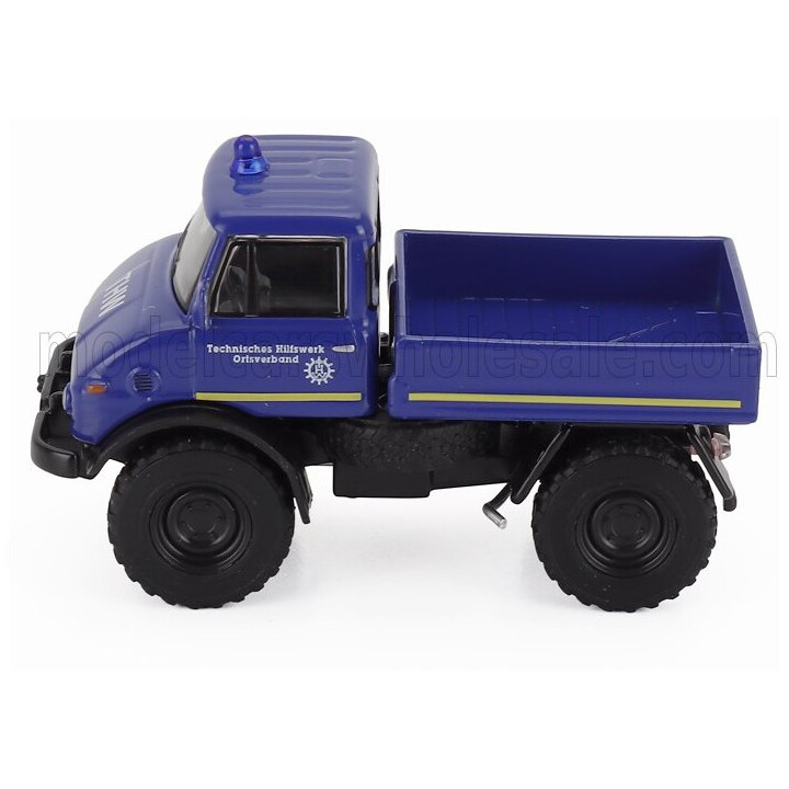SCHUCO MERCEDES BENZ UNIMOG U406 TRUCK THW POLICE 1966 - BLUE 1/64