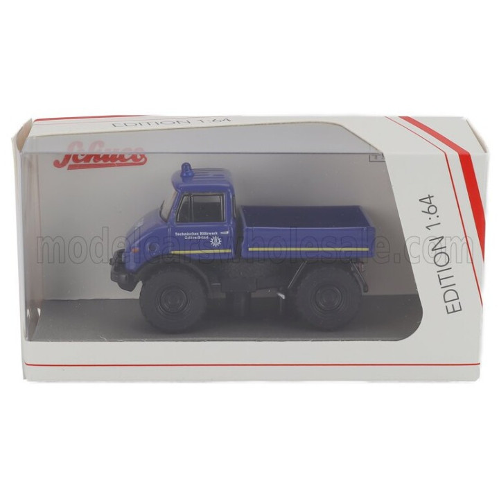 SCHUCO MERCEDES BENZ UNIMOG U406 TRUCK THW POLICE 1966 - BLUE 1/64