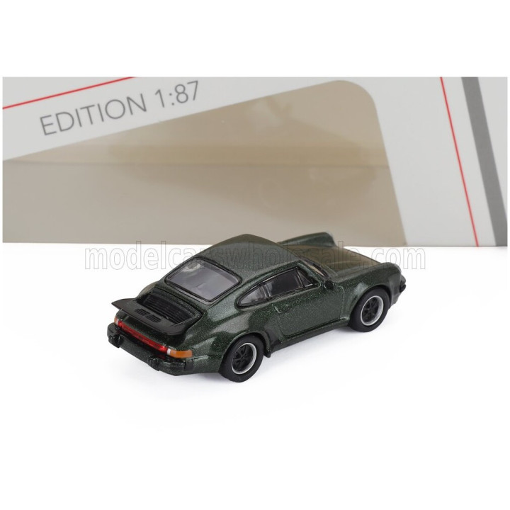 SCHUCO PORSCHE 911 930 3.0L TURBO COUPE 1977 - DARK GREEN 1/87