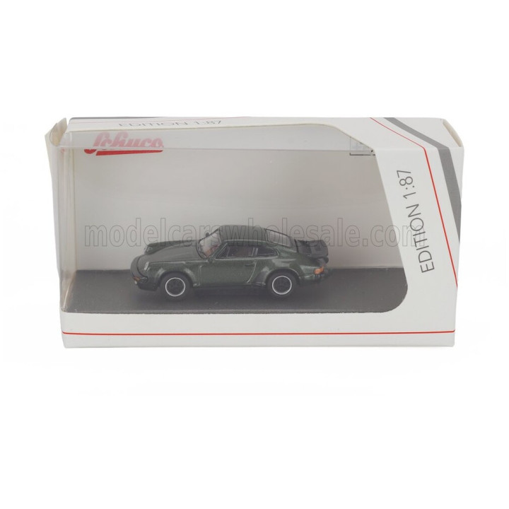 SCHUCO PORSCHE 911 930 3.0L TURBO COUPE 1977 - DARK GREEN 1/87