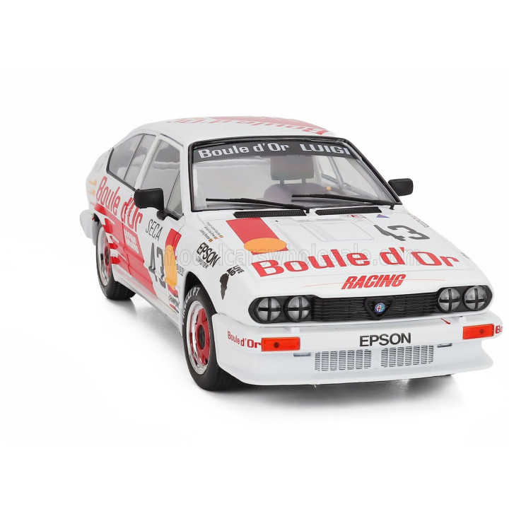 SOLIDO ALFA ROMEO ALFETTA GTV6 N 43 24h SPA 1985 BERNARD DE DRYVER - FRANCOIS XAVIER BOUCHER - LOUDWIG BOUCHER - WHITE ORANGE