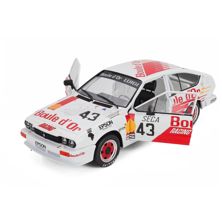 SOLIDO ALFA ROMEO ALFETTA GTV6 N 43 24h SPA 1985 BERNARD DE DRYVER - FRANCOIS XAVIER BOUCHER - LOUDWIG BOUCHER - WHITE ORANGE