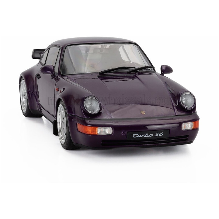 SOLIDO PORSCHE 911 964 TURBO COUPE 1990 - PURPLE 1/18