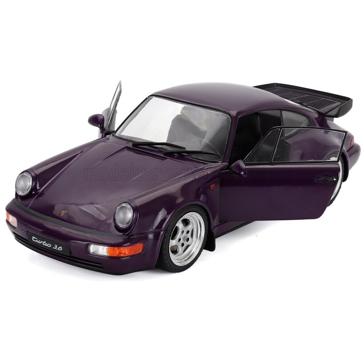 SOLIDO PORSCHE 911 964 TURBO COUPE 1990 - PURPLE 1/18