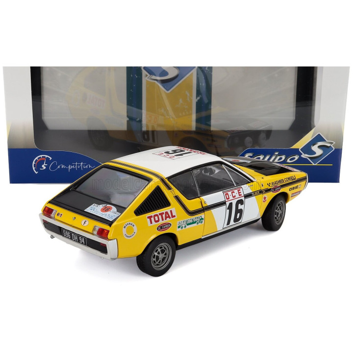 SOLIDO RENAULT R17 GORDINI (night version) N 16 RALLY DU MAROC 1976 JACKY PRIVE - TILBER - YELLOW WHITE BLACK 1/18