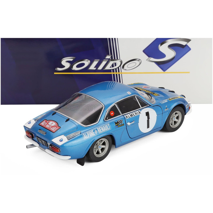 SOLIDO RENAULT ALPINE A110 1600S (night version) N 1 RALLY MONTECARLO 1972 JEAN LUC THERIER - CLAUDE ROURE - BLUE MET 1/18