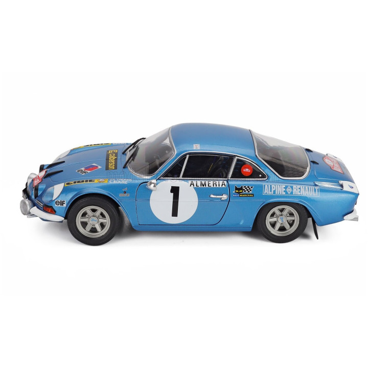 SOLIDO RENAULT ALPINE A110 1600S (night version) N 1 RALLY MONTECARLO 1972 JEAN LUC THERIER - CLAUDE ROURE - BLUE MET 1/18