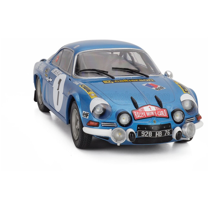 SOLIDO RENAULT ALPINE A110 1600S (night version) N 1 RALLY MONTECARLO 1972 JEAN LUC THERIER - CLAUDE ROURE - BLUE MET 1/18