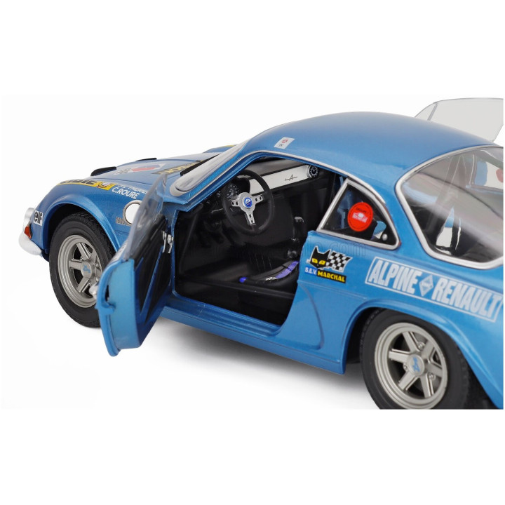 SOLIDO RENAULT ALPINE A110 1600S (night version) N 1 RALLY MONTECARLO 1972 JEAN LUC THERIER - CLAUDE ROURE - BLUE MET 1/18