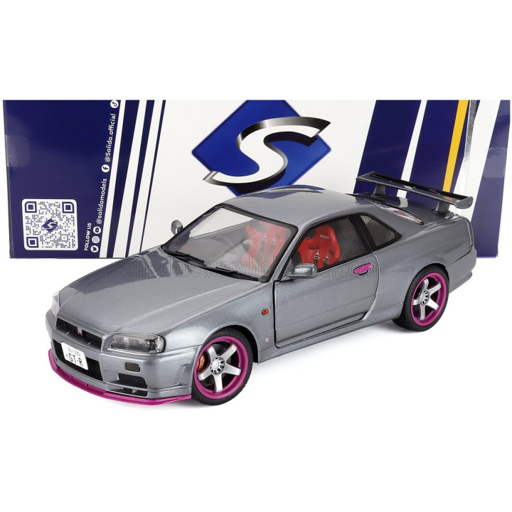 SOLIDO NISSAN SKYLINE GT-R (BNR34) COUPE 1999 - GREY 1/18