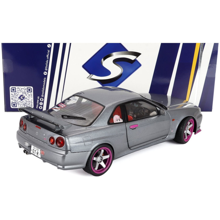 SOLIDO NISSAN SKYLINE GT-R (BNR34) COUPE 1999 - GREY 1/18