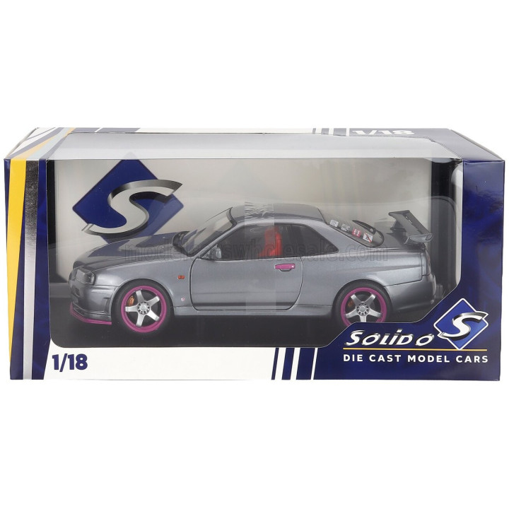 SOLIDO NISSAN SKYLINE GT-R (BNR34) COUPE 1999 - GREY 1/18