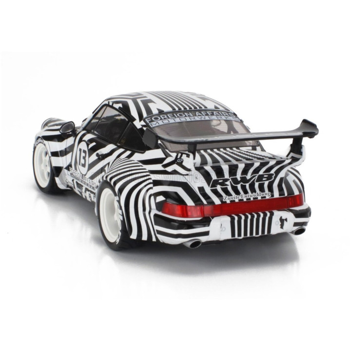 SOLIDO PORSCHE 911 964 RWB N 13 BODYKIT THE ZEBRA 1994 - WHITE BLACK 1/18