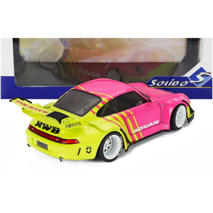 SOLIDO PORSCHE 911 993 RWB BODYKIT COUPE 2024 - PINK YELLOW 1/18