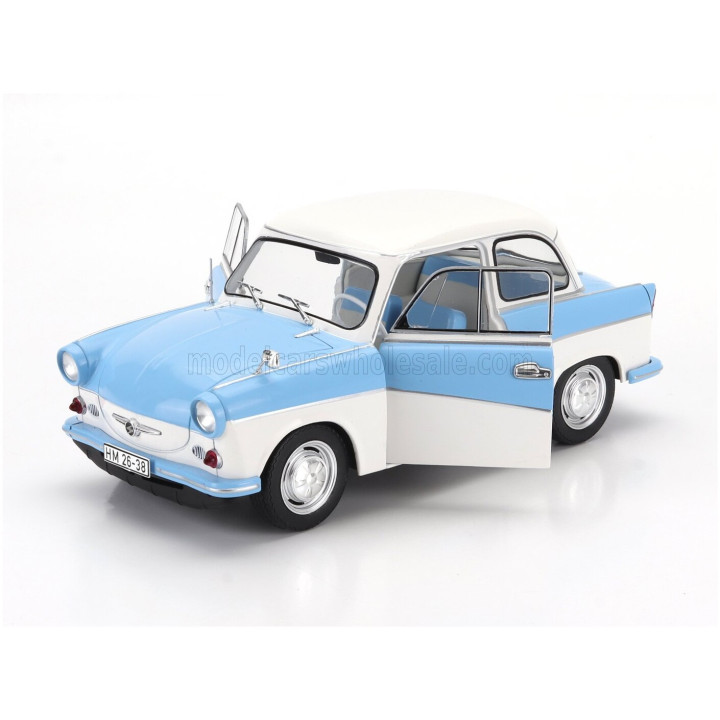 SOLIDO TRABANT P50 LIMOUSINE 1958 - WHITE LIGHT BLUE 1/18