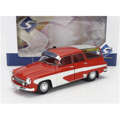 SOLIDO WARTBURG 312 CAMPING DELUXE SW STATION WAGON 1960 - RED CREAM 1/18