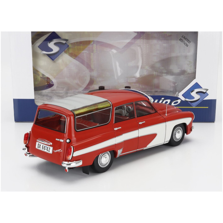 SOLIDO WARTBURG 312 CAMPING DELUXE SW STATION WAGON 1960 - RED CREAM 1/18