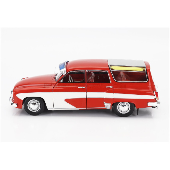 SOLIDO WARTBURG 312 CAMPING DELUXE SW STATION WAGON 1960 - RED CREAM 1/18