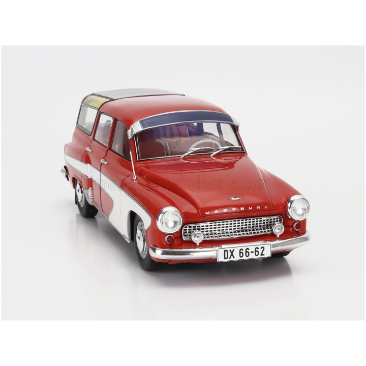 SOLIDO WARTBURG 312 CAMPING DELUXE SW STATION WAGON 1960 - RED CREAM 1/18