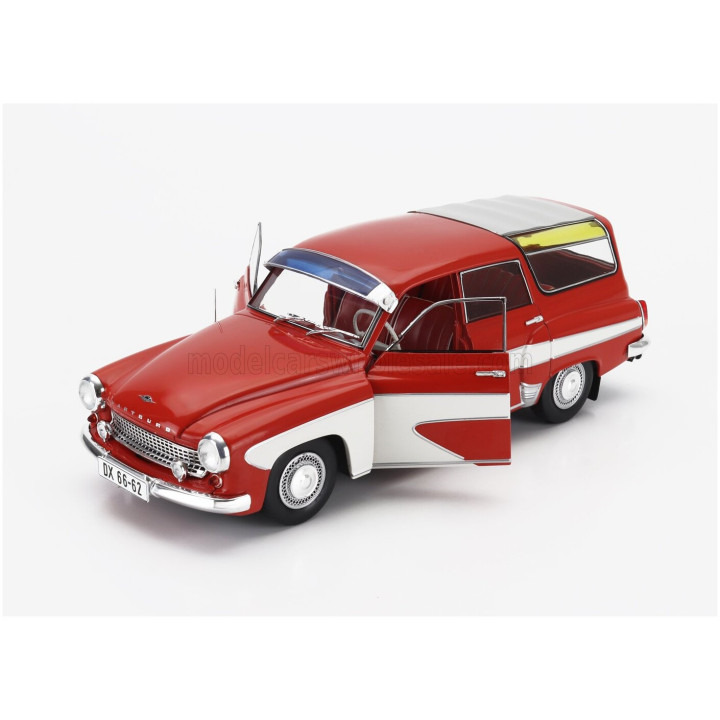SOLIDO WARTBURG 312 CAMPING DELUXE SW STATION WAGON 1960 - RED CREAM 1/18