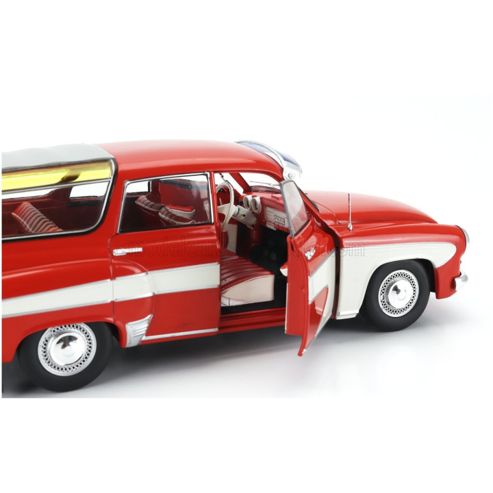 SOLIDO WARTBURG 312 CAMPING DELUXE SW STATION WAGON 1960 - RED CREAM 1/18