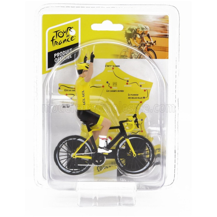 SOLIDO FIGURES CICLISTA - CYCLIST - MAGLIA GIALLA - YELLOW JERSEY - WINNER TOUR DE FRANCE 2023 - YELLOW 1/18