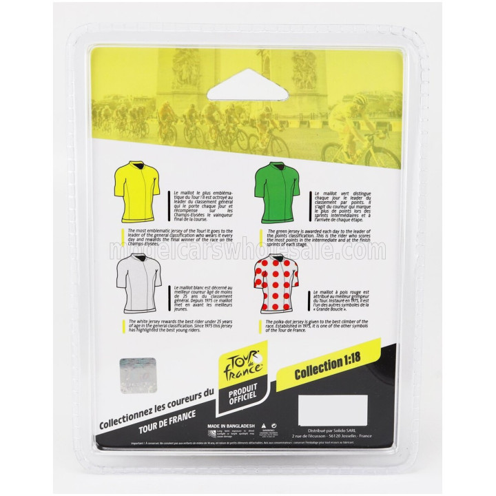 SOLIDO FIGURES CICLISTA - CYCLIST - MAGLIA VERDE - GREEN JERSEY - TOUR DE FRANCE 2023 - GREEN 1/18