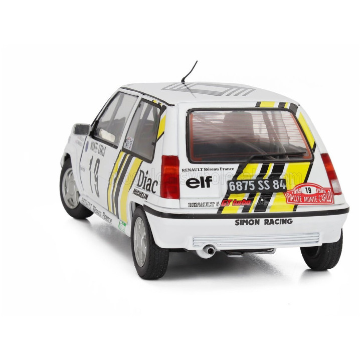 SOLIDO RENAULT R5 GT TURBO N 19 RALLY MONTECARLO 1989 ALAIN OREILLE - GILLES THIMONIER - WHITE YELLOW 1/18