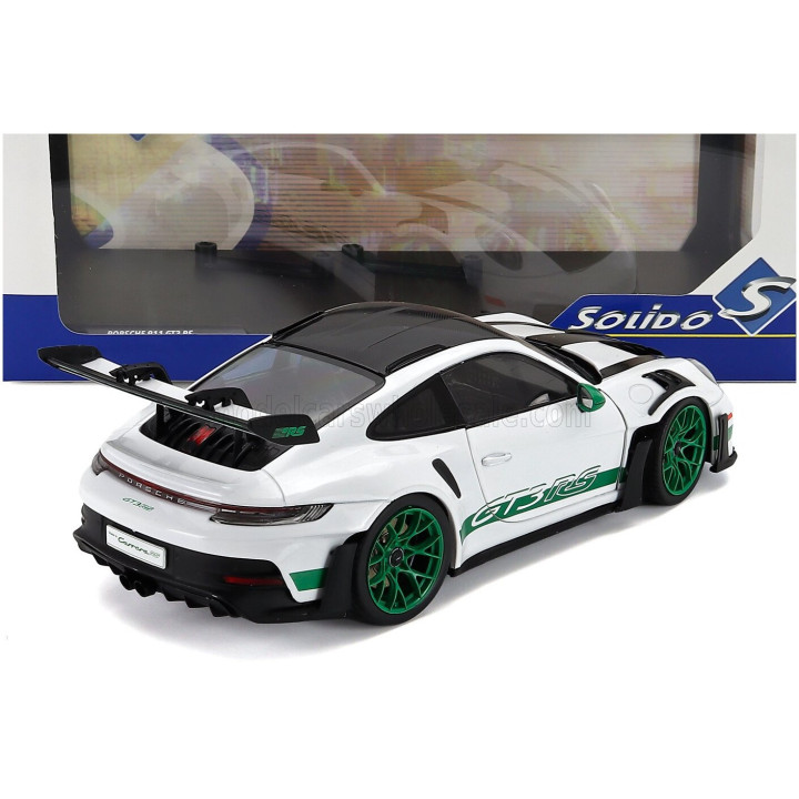 SOLIDO PORSCHE 911 992 GT3 RS WEISSACH PACKAGE COUPE 2024 - WHITE GREEN 1/18