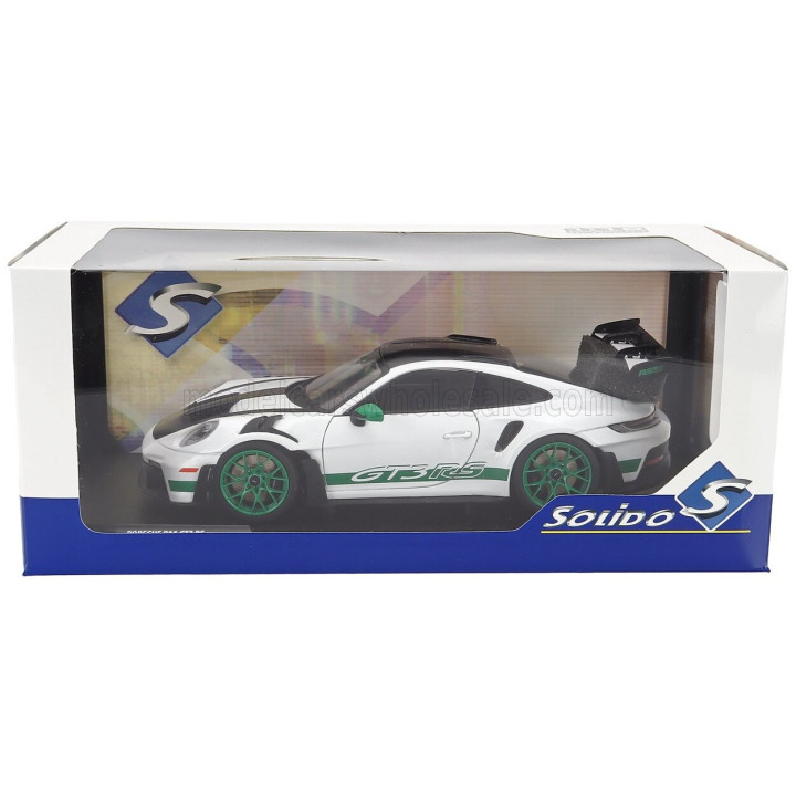 SOLIDO PORSCHE 911 992 GT3 RS WEISSACH PACKAGE COUPE 2024 - WHITE GREEN 1/18