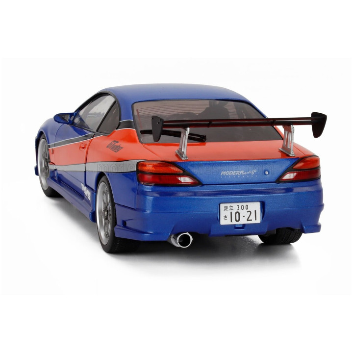 SOLIDO NISSAN HAN'S SILVIA (S15) SPEC-S MONA LISA 1999 - FAST & FURIOUS III TOKYO DRIFT - BLUE ORANGE 1/18