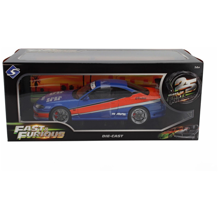 SOLIDO NISSAN HAN'S SILVIA (S15) SPEC-S MONA LISA 1999 - FAST & FURIOUS III TOKYO DRIFT - BLUE ORANGE 1/18