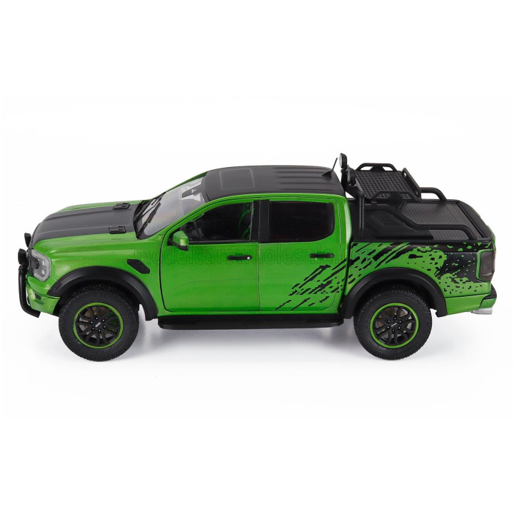 SOLIDO FORD USA RANGER RAPTOR PICK-UP DOUBLE CABINE 2024 - GREEN BLACK 1/18