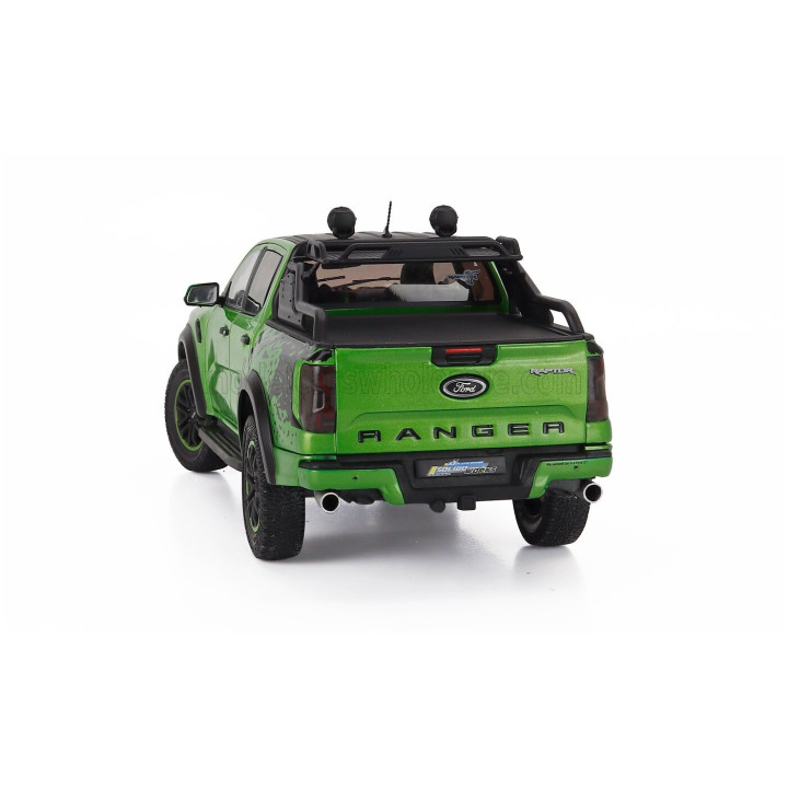 SOLIDO FORD USA RANGER RAPTOR PICK-UP DOUBLE CABINE 2024 - GREEN BLACK 1/18