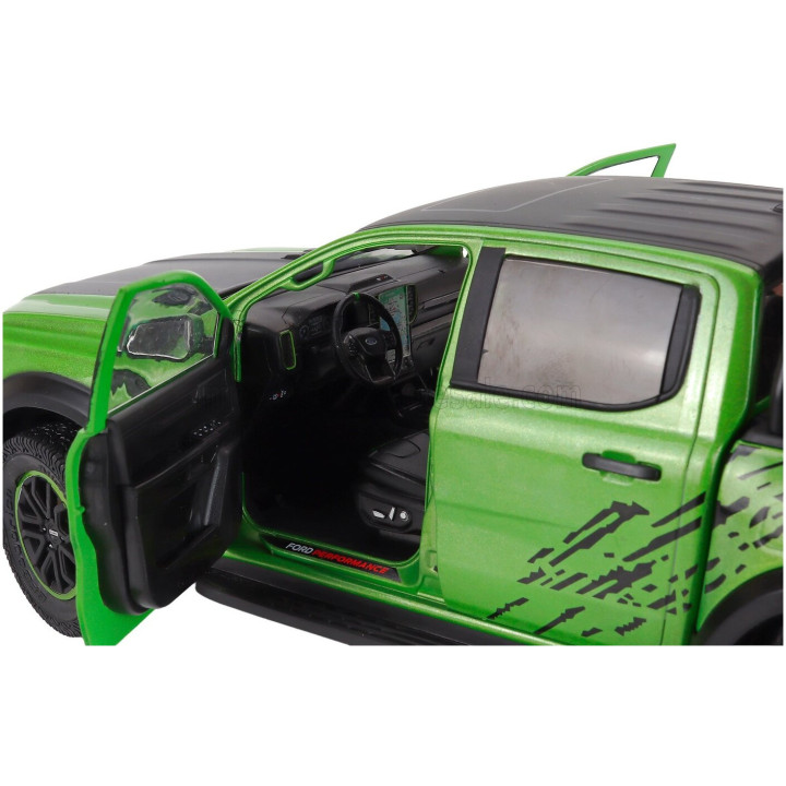 SOLIDO FORD USA RANGER RAPTOR PICK-UP DOUBLE CABINE 2024 - GREEN BLACK 1/18