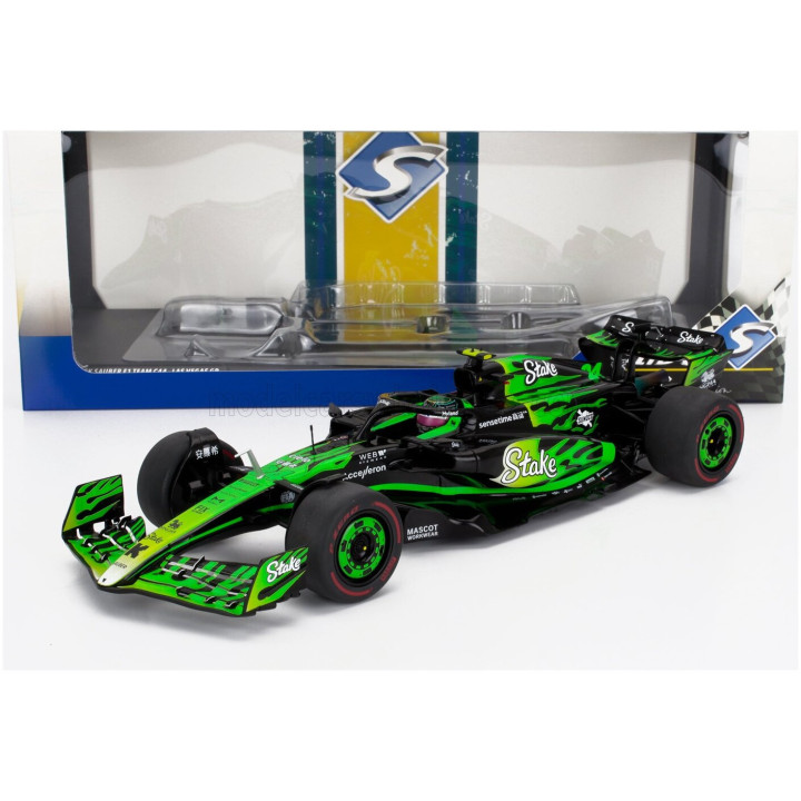 SOLIDO SAUBER F1 C44 TEAM STAKE KICK N 24 LAS VEGAS USA GP 2024 ZHOU GUANYU - GREEN BLACK 1/18