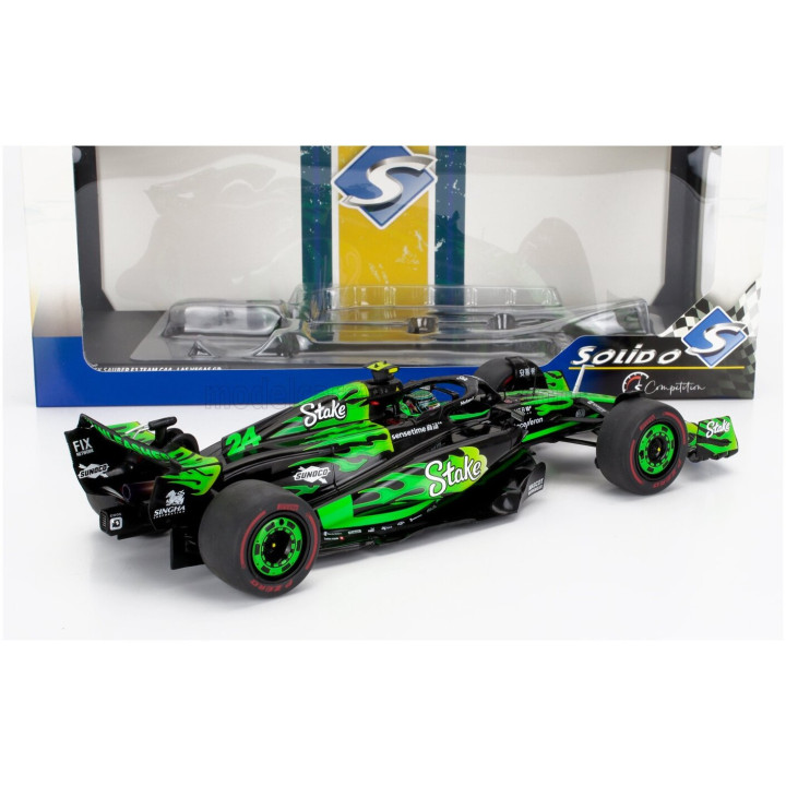 SOLIDO SAUBER F1 C44 TEAM STAKE KICK N 24 LAS VEGAS USA GP 2024 ZHOU GUANYU - GREEN BLACK 1/18